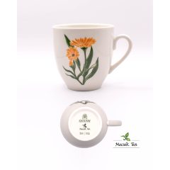 Zsolnay Mecsek Reggeliző bögre körömvirág dekorral