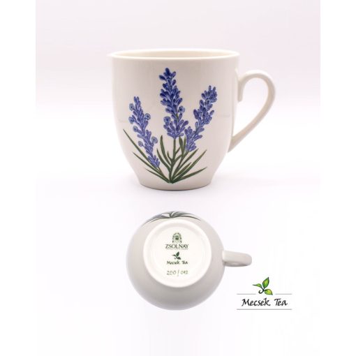 Zsolnay Mecsek Reggeliző bögre levendula dekorral